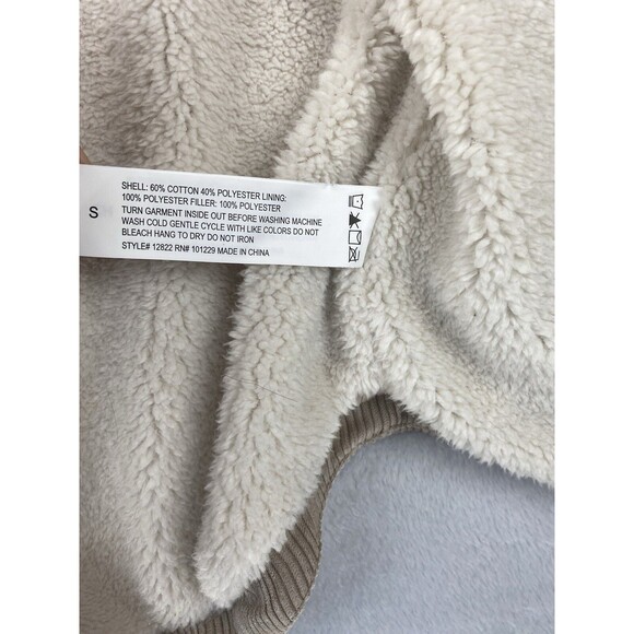 26 International Corduroy Sherpa Jacket Womens S Oversized Beige Soft Chore - Picture 7 of 9